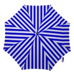 Vertical Stripes - White and Blue Hook Handle Umbrella (Small)