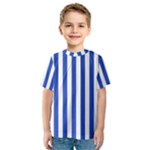 Vertical Stripes - White and Cerulean Blue Kid s Sport Mesh Tee