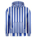 Vertical Stripes - White and Cerulean Blue Men s Zipper Hoodie