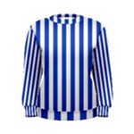 Vertical Stripes - White and Cerulean Blue Women s Sweatshirt