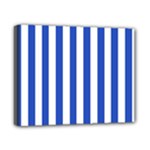 Vertical Stripes - White and Cerulean Blue Canvas 10  x 8  (Stretched)