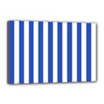 Vertical Stripes - White and Cerulean Blue Canvas 18  x 12  (Stretched)
