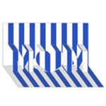 Vertical Stripes - White and Cerulean Blue MOM 3D Greeting Card (8x4)