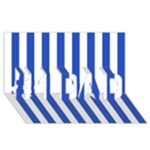 Vertical Stripes - White and Cerulean Blue #1 DAD 3D Greeting Card (8x4)