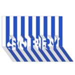 Vertical Stripes - White and Cerulean Blue SORRY 3D Greeting Card (8x4)