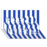 Vertical Stripes - White and Cerulean Blue Best Wish 3D Greeting Card (8x4)