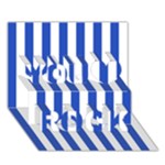 Vertical Stripes - White and Cerulean Blue You Rock 3D Greeting Card (7x5)