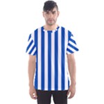Vertical Stripes - White and Cobalt Blue Men s Sport Mesh Tee