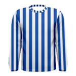 Vertical Stripes - White and Cobalt Blue Men s Long Sleeve T-shirt