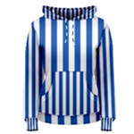 Vertical Stripes - White and Cobalt Blue Women s Pullover Hoodie