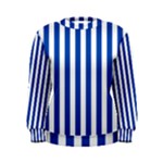 Vertical Stripes - White and Cobalt Blue Women s Sweatshirt