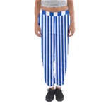 Vertical Stripes - White and Cobalt Blue Women s Jogger Sweatpants