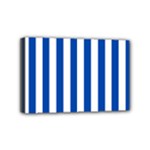 Vertical Stripes - White and Cobalt Blue Mini Canvas 6  x 4  (Stretched)