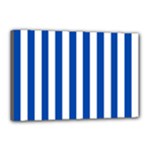 Vertical Stripes - White and Cobalt Blue Canvas 18  x 12  (Stretched)