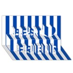 Vertical Stripes - White and Cobalt Blue Best Friends 3D Greeting Card (8x4)