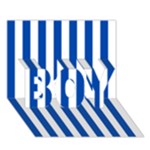 Vertical Stripes - White and Cobalt Blue BOY 3D Greeting Card (7x5)