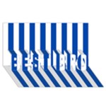 Vertical Stripes - White and Cobalt Blue BEST BRO 3D Greeting Card (8x4)