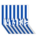 Vertical Stripes - White and Cobalt Blue HOPE 3D Greeting Card (7x5)