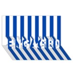 Vertical Stripes - White and Cobalt Blue ENGAGED 3D Greeting Card (8x4)