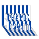 Vertical Stripes - White and Cobalt Blue THANK YOU 3D Greeting Card (7x5)