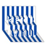 Vertical Stripes - White and Cobalt Blue Get Well 3D Greeting Card (7x5)