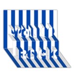 Vertical Stripes - White and Cobalt Blue You Rock 3D Greeting Card (7x5)