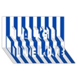 Vertical Stripes - White and Cobalt Blue Laugh Live Love 3D Greeting Card (8x4)