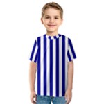 Vertical Stripes - White and Dark Blue Kid s Sport Mesh Tee