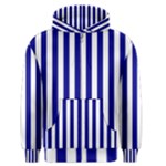 Vertical Stripes - White and Dark Blue Men s Zipper Hoodie