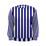 Vertical Stripes - White and Dark Blue Women s Sweatshirt
