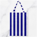 Vertical Stripes - White and Dark Blue Classic Tote Bag