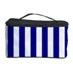 Vertical Stripes - White and Dark Blue Cosmetic Storage Case