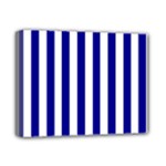 Vertical Stripes - White and Dark Blue Deluxe Canvas 14  x 11  (Stretched)