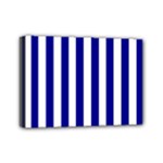 Vertical Stripes - White and Dark Blue Mini Canvas 7  x 5  (Stretched)