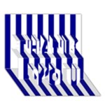 Vertical Stripes - White and Dark Blue THANK YOU 3D Greeting Card (7x5)