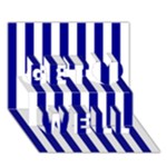 Vertical Stripes - White and Dark Blue Get Well 3D Greeting Card (7x5)