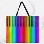 Rainbow Piano Keyboard  Zipper Large Tote Bag