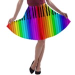 business card rainbow keyboard 3 A-line Skater Skirt