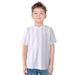 Vertical Stripes - White and Pastel Violet Kid s Cotton Tee