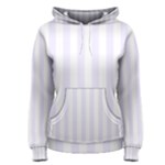 Vertical Stripes - White and Pastel Violet Women s Pullover Hoodie