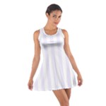 Vertical Stripes - White and Pastel Violet Cotton Racerback Dress