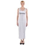 Vertical Stripes - White and Pastel Violet Fitted Maxi Dress
