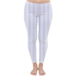 Vertical Stripes - White and Pastel Violet Winter Leggings