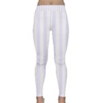 Vertical Stripes - White and Pastel Violet Yoga Leggings