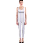 Vertical Stripes - White and Pastel Violet OnePiece Catsuit