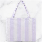 Vertical Stripes - White and Pastel Violet Mini Tote Bag