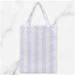 Vertical Stripes - White and Pastel Violet Classic Tote Bag