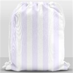 Vertical Stripes - White and Pastel Violet Drawstring Bag (Large)