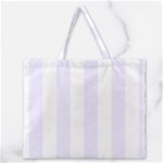 Vertical Stripes - White and Pastel Violet Zipper Large Tote Bag