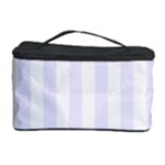 Vertical Stripes - White and Pastel Violet Cosmetic Storage Case
